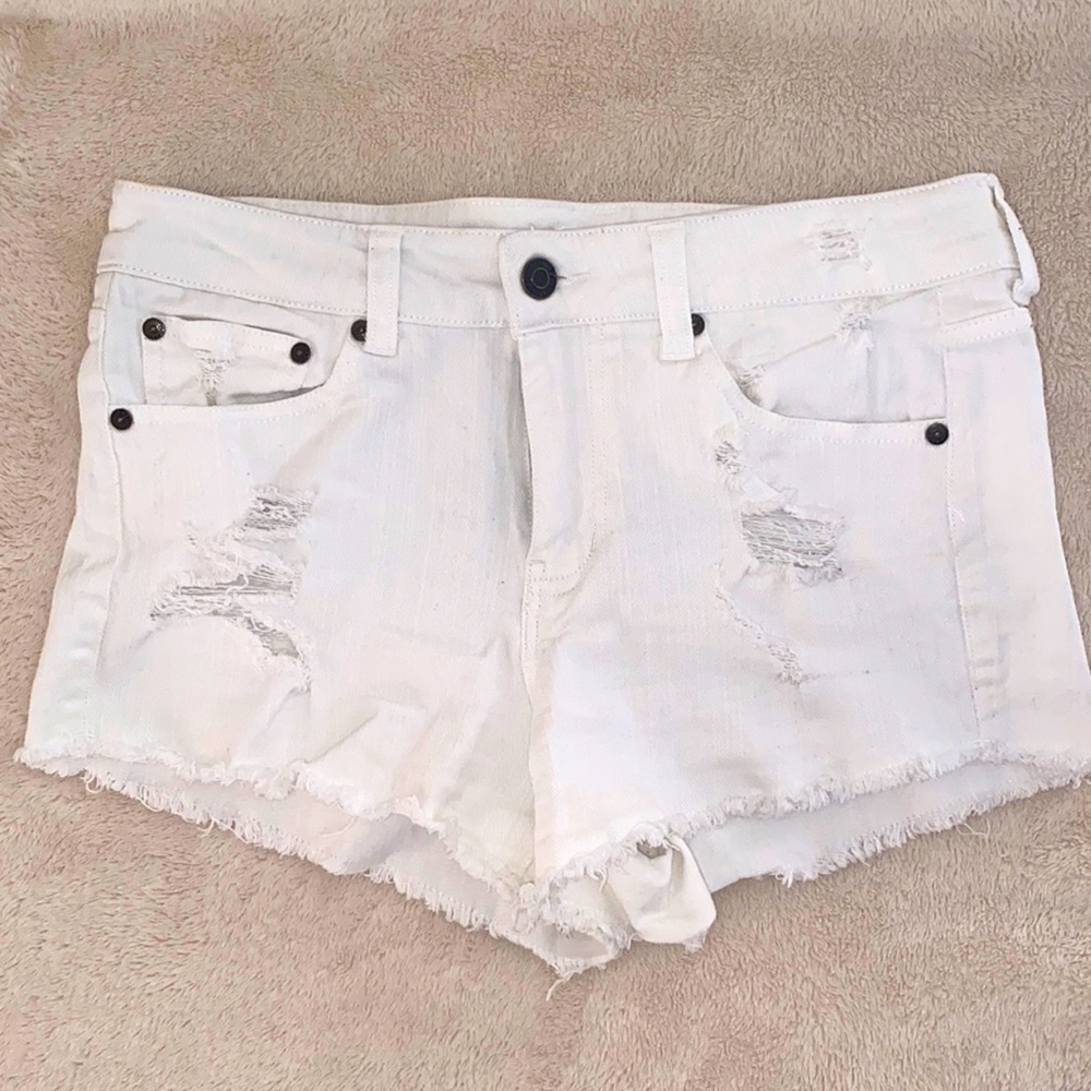 White denim shorts